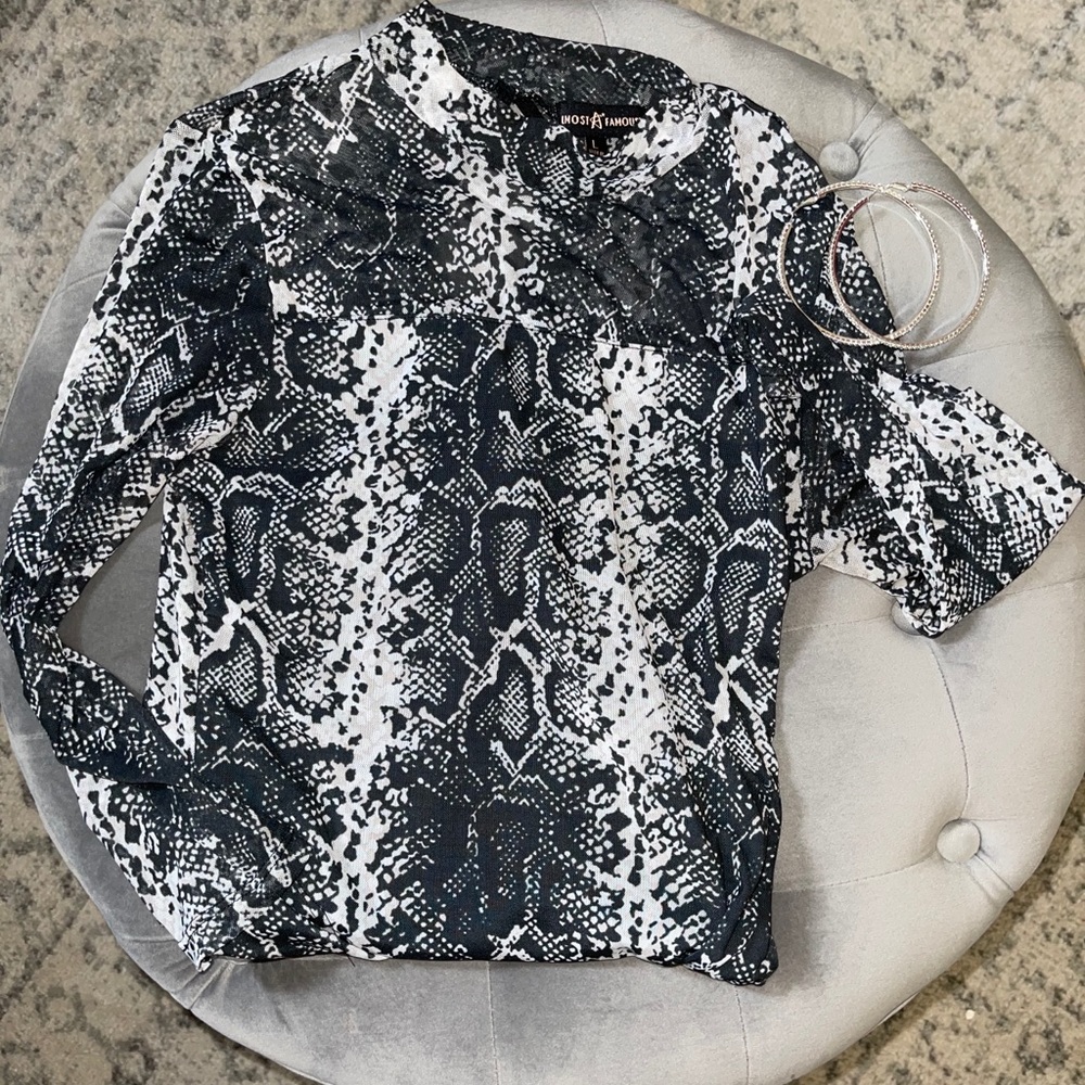 Almost Famous print bodysuit; Size L